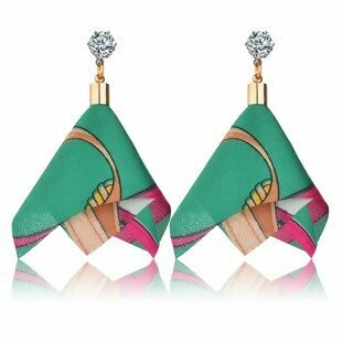 Flower Chiffon Multicolored Earrings