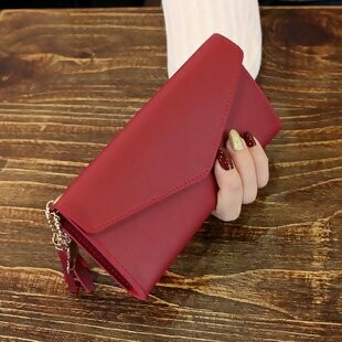 Wine Red Long Wallet