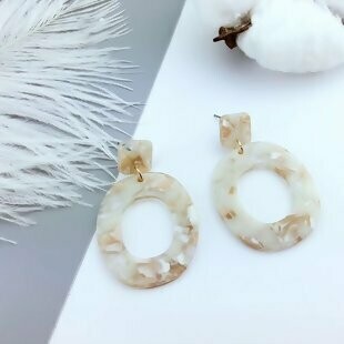Beige acetic marble Earrings