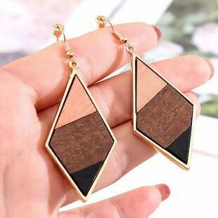Brown Rhombus earrings