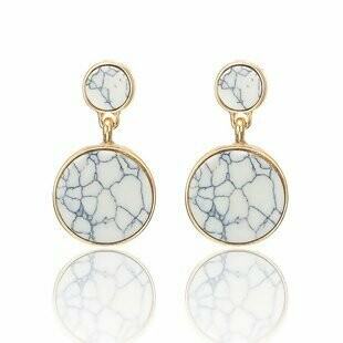 White  marbled earrings