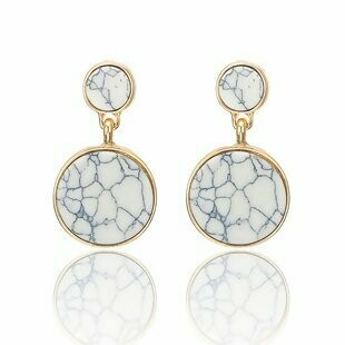 White marbled earrings