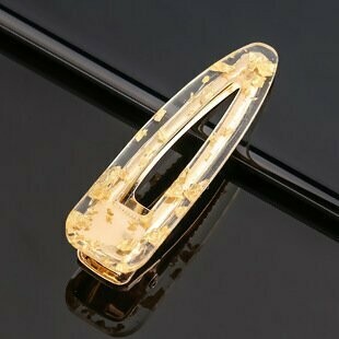 Gold Geometric Marbled Hair Clip