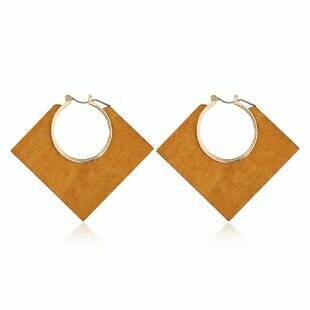 Coffee  Square Hoop Earrings