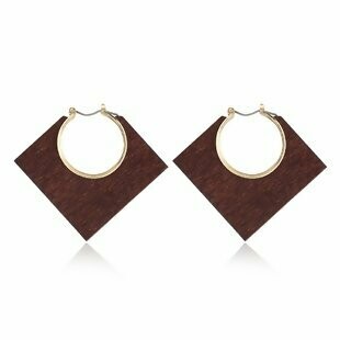 Dark Brown Square Hoops