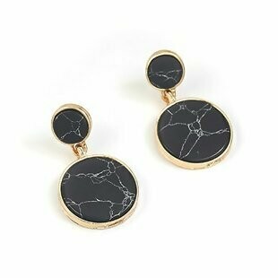 Black Marble Effect Earrings