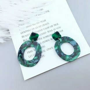 Acetic Resin Green Earrings