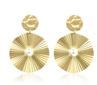 Round Faux  Pearl Earrings