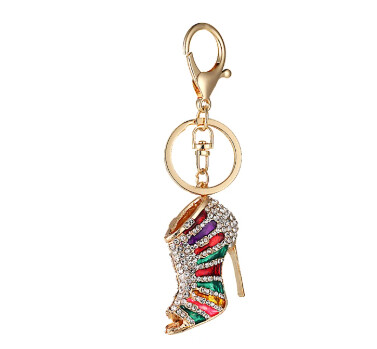 Multi coloured High Heel  Shoe Key Ring