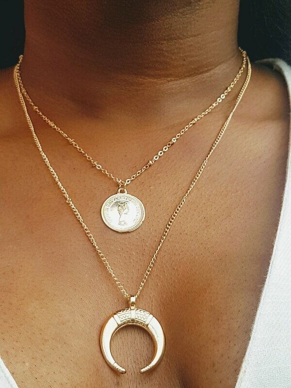 Layered Moon Necklace