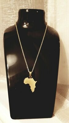 Matte African Map Necklace