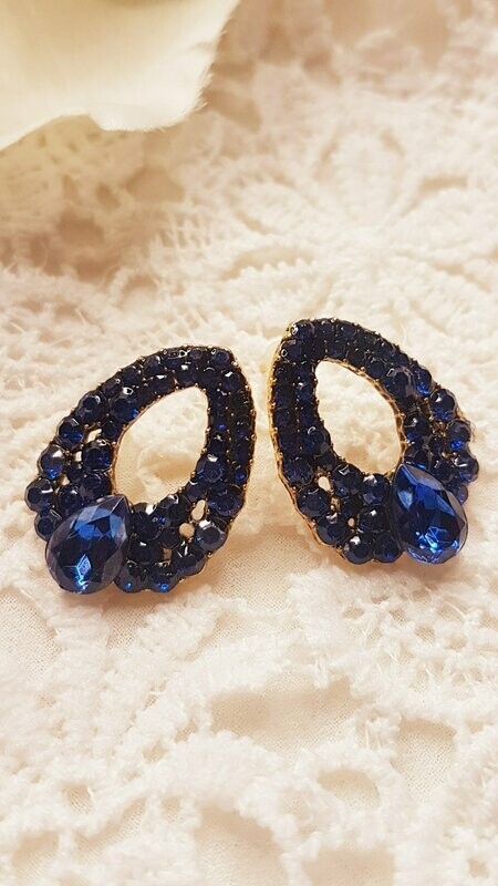 Blue Classic Crystal Earrings