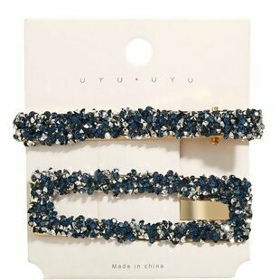 Navy Blue Rhinestone 2 piece Hair clip