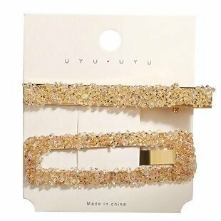 Light Gold 2 piece  Rhinestone Hair clips