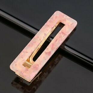 Light Pink Geometric Effect Marbled Hair clip