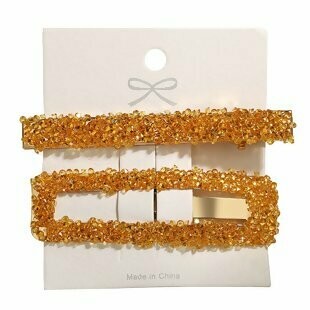 Golden 2pc Rhinestone Hair Clips