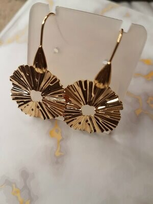 18k gold plated textured mini dangle earrings