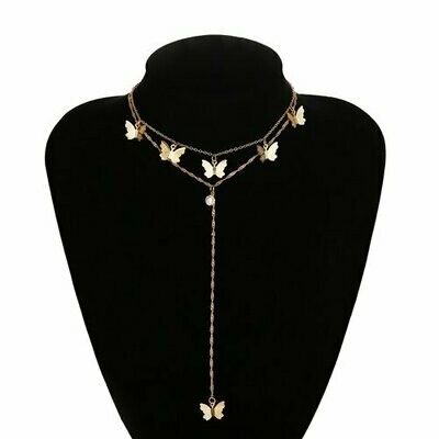Y shaped butterfly lariat Necklace