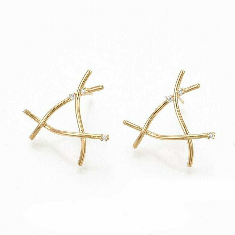 18 k Gold Plated Eliza  Stud Earrings