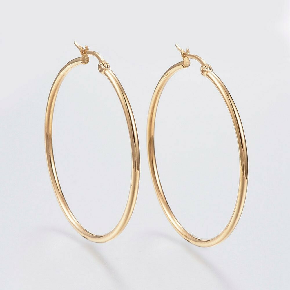 Round Golden Hoops