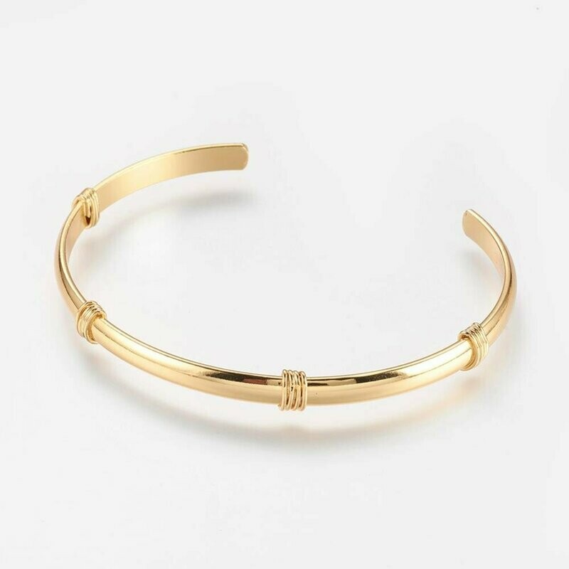 18 K Gold Plated Brass Cuff Bangle