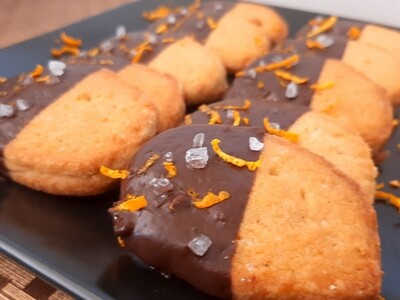 Orange & Chocolate Dipped Biscuits x 12