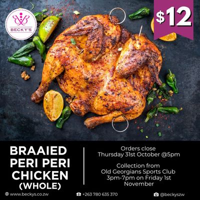 Braaied Peri Peri Chicken