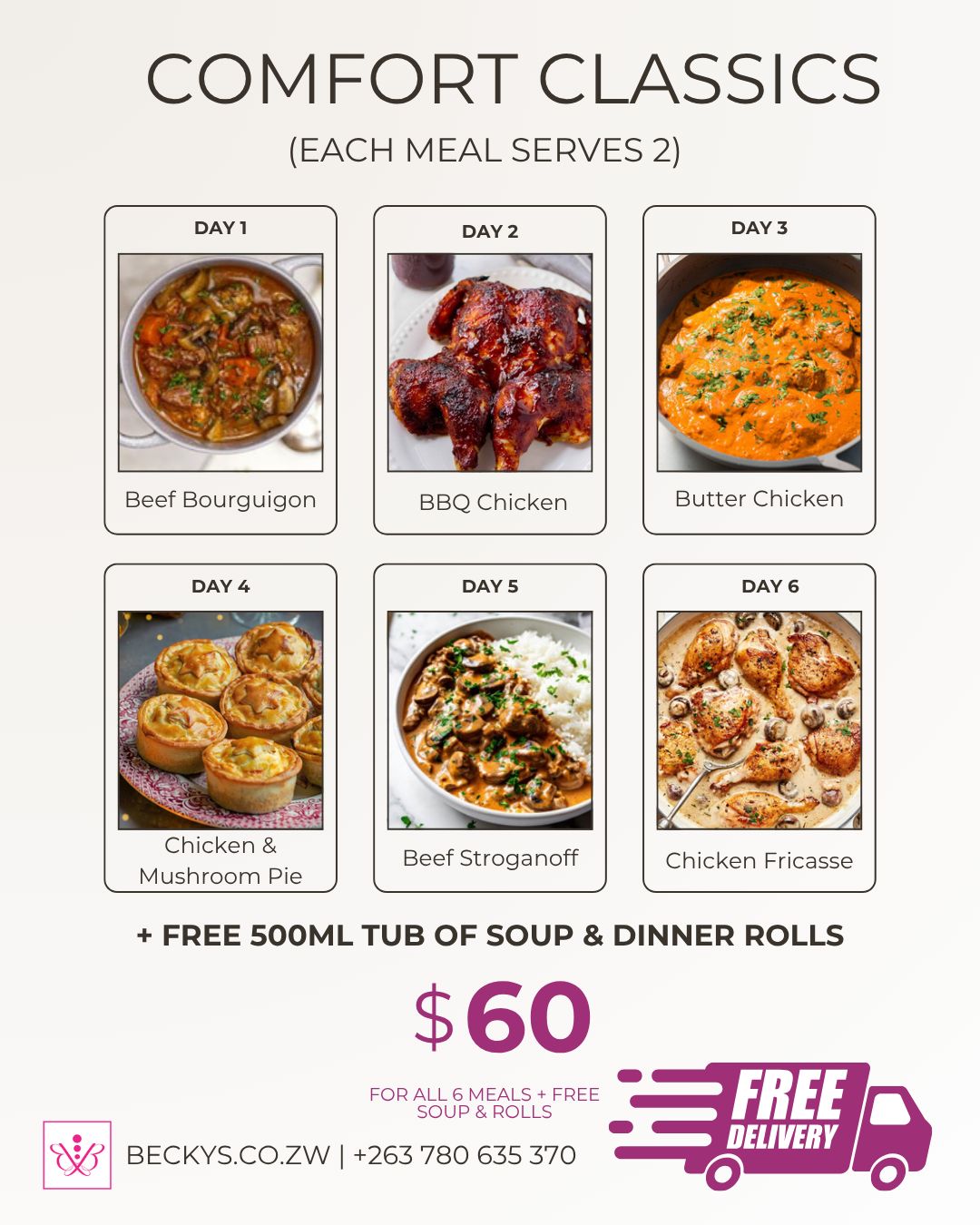 Comfort Classics, Size: Each meal serves 2