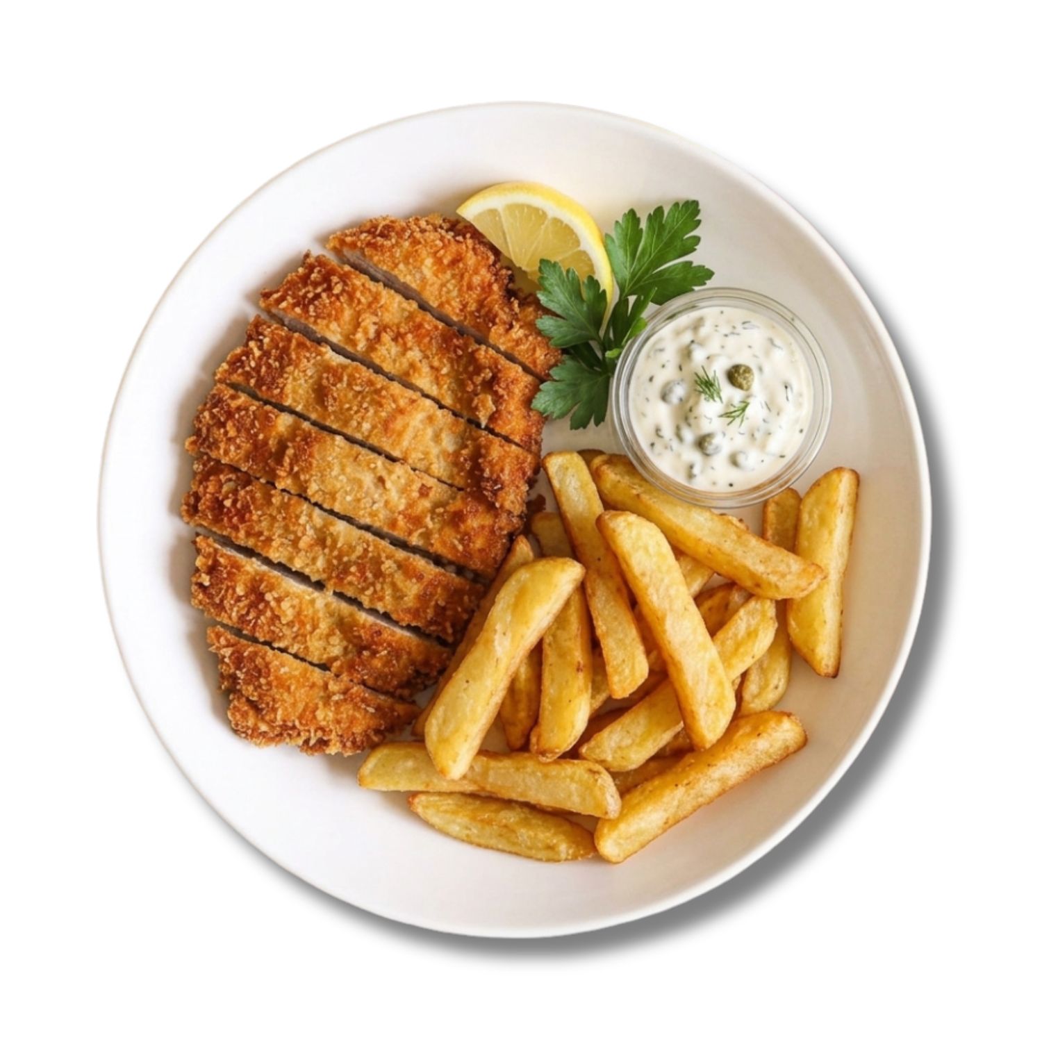 Chicken Schnitzel &amp; Wedges for 1