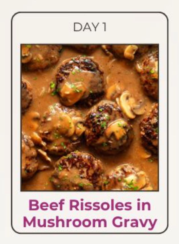 Beef Rissoles In Mushroom Gravy For 2