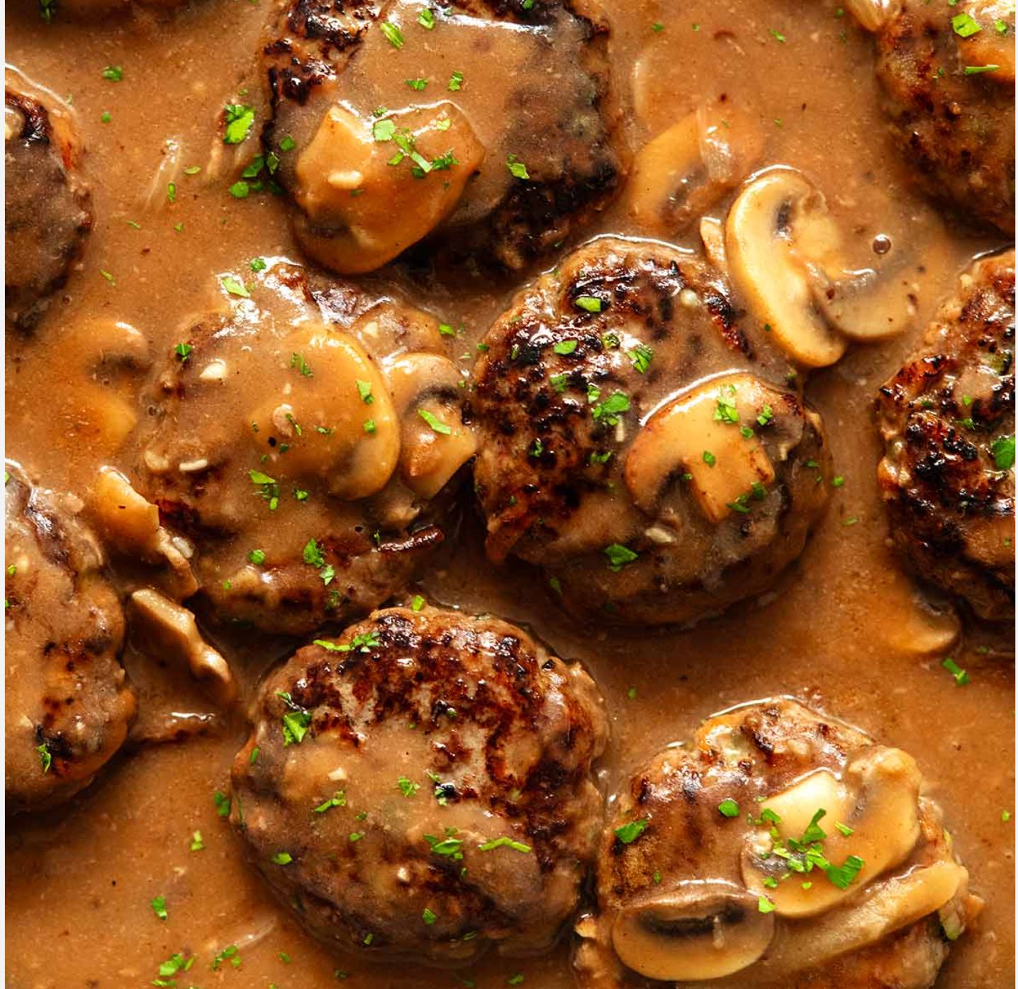 Beef Rissoles In Mushroom Gravy For 2