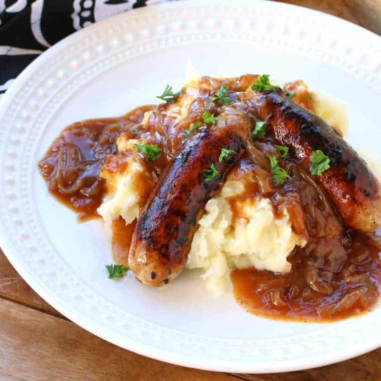 Beef Bangers and Mash