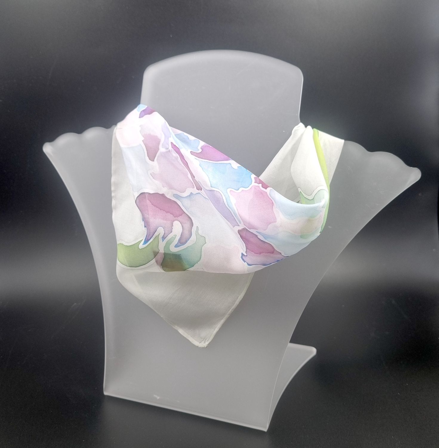 Brown Crown - Hand Painted Silk Scarf