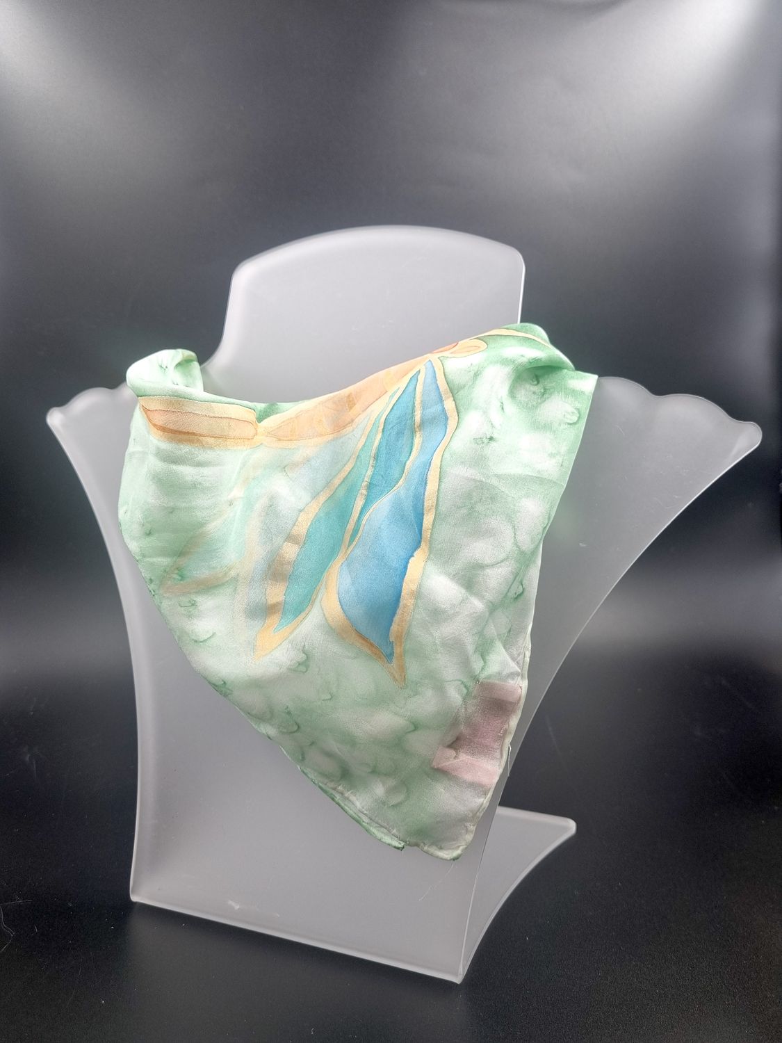 Brown Crown - Hand Painted Silk Scarf