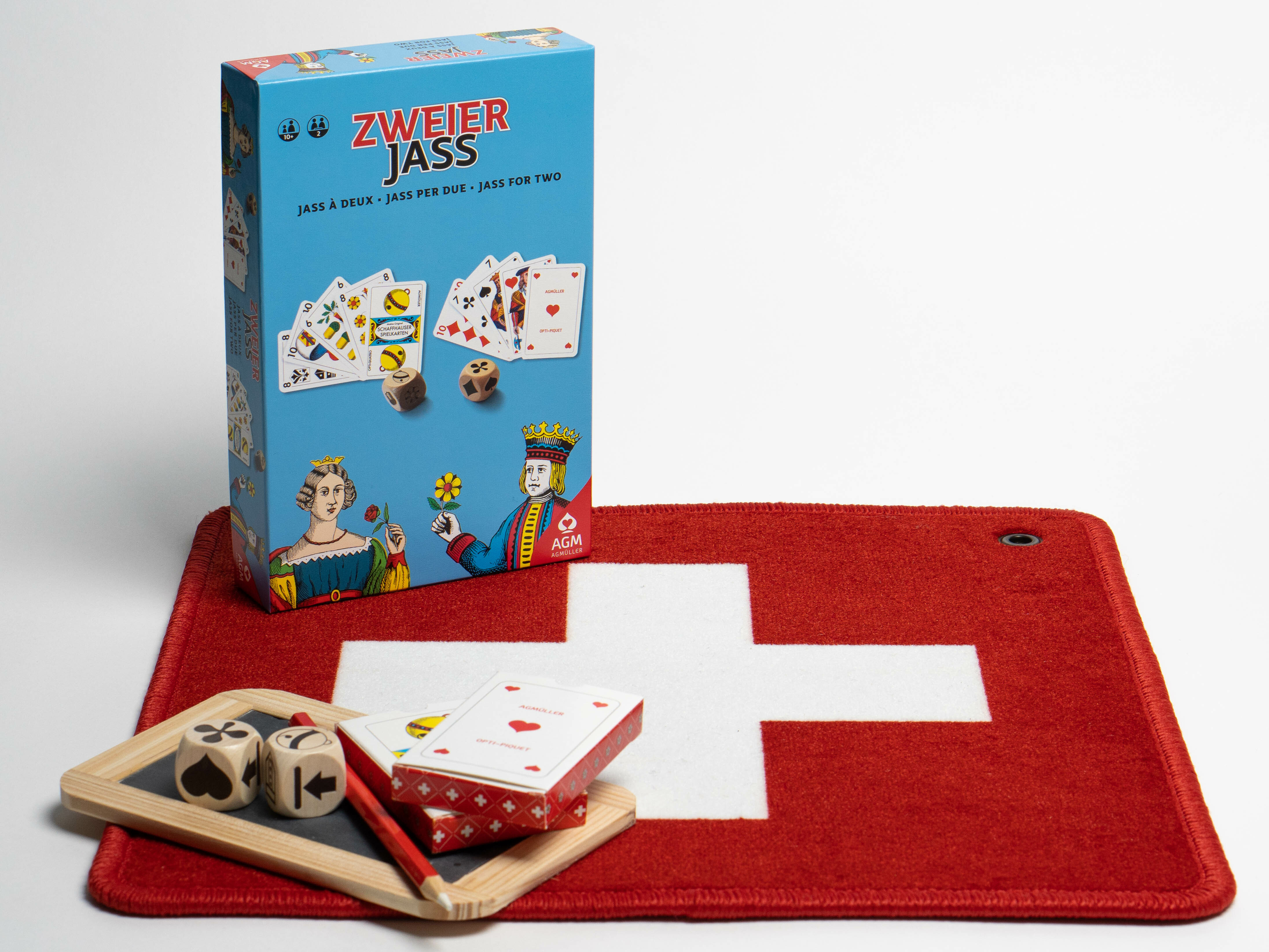 Kombi: Zweier-Jass + Jassteppich Bistro