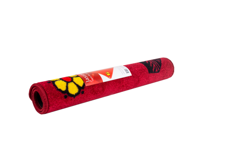 Jassteppich rot mit Jass-Symbolen