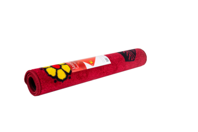 Jassteppich rot mit Jass-Symbolen