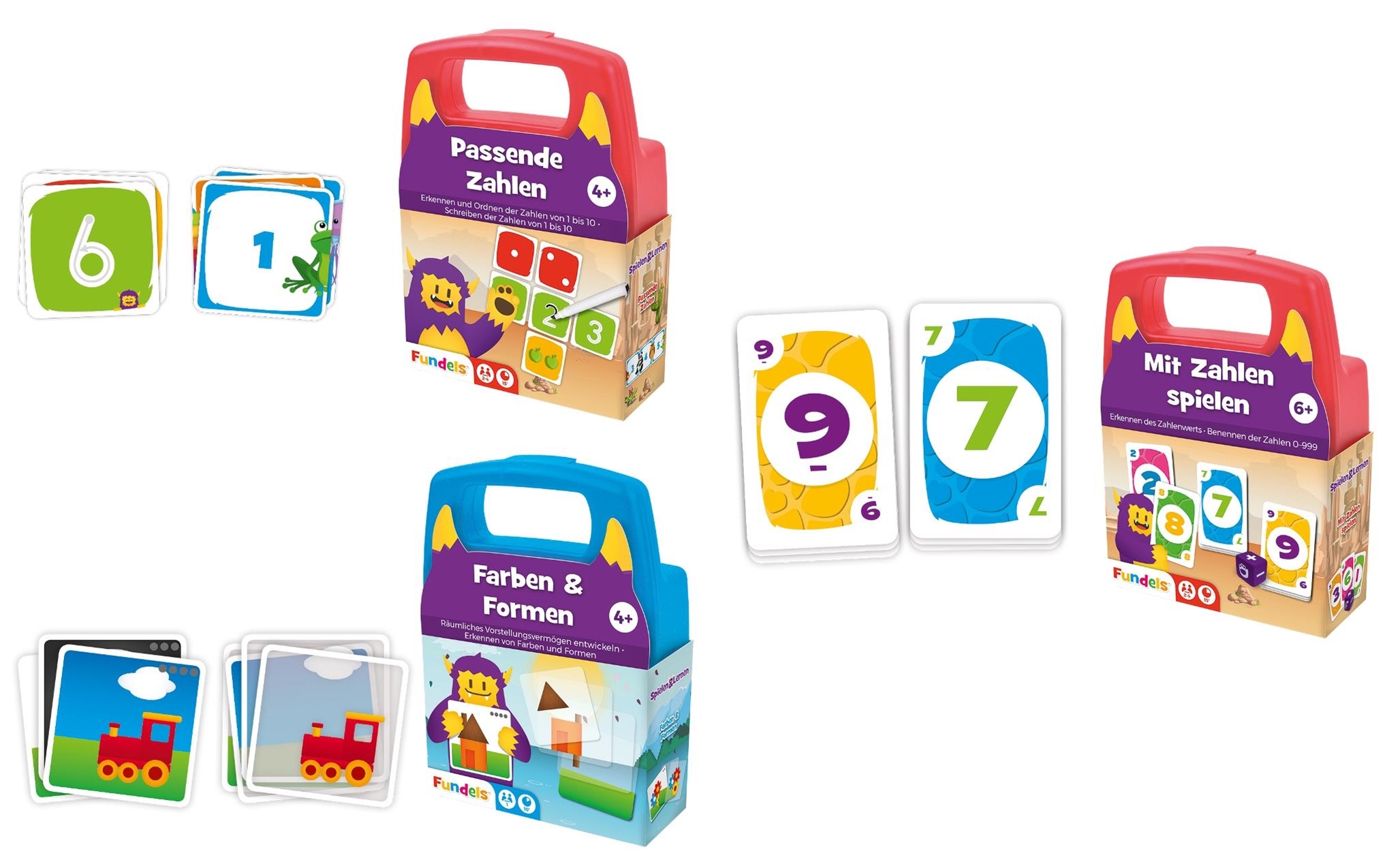 Kombi: 3 Lernspiele für Zahlen, Farben und Formen