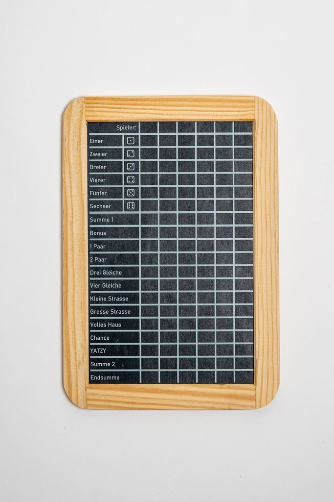 Jasstafel mit Yatzy-Raster