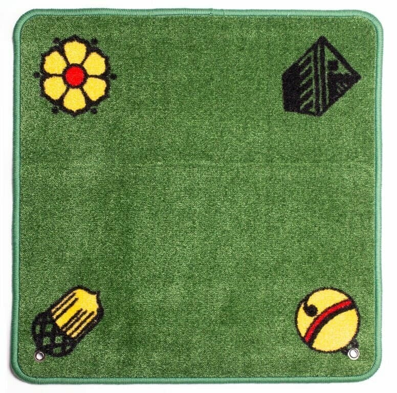 Jassteppich grün mit Jass-Symbolen