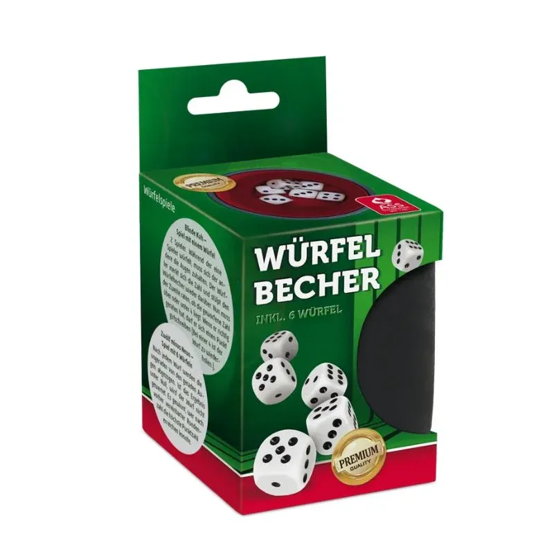 Würfelbecher mit 6 Würfel