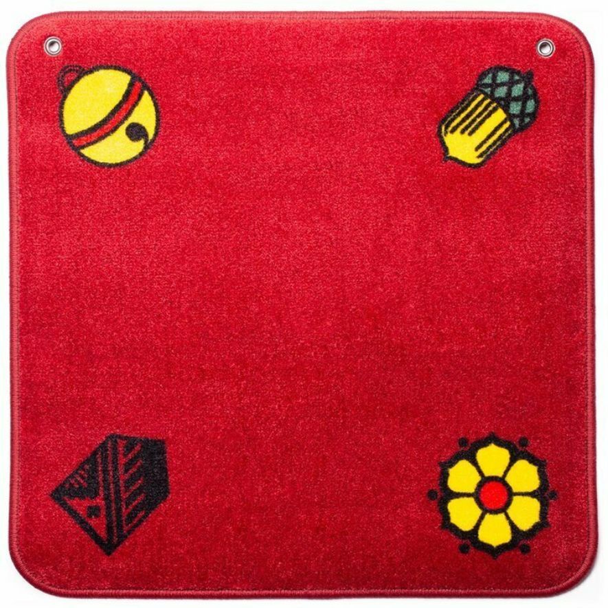 Jassteppich Rot mit Jass Symbolen