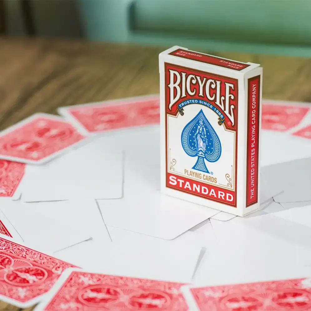 Bicycle Zauberkarten Leere Vorderseite - Rückseite Rot