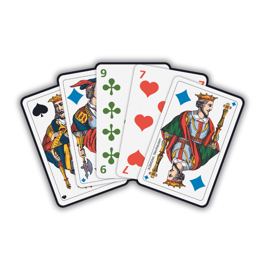 Cartes Premium Piquet Jass quadricolores