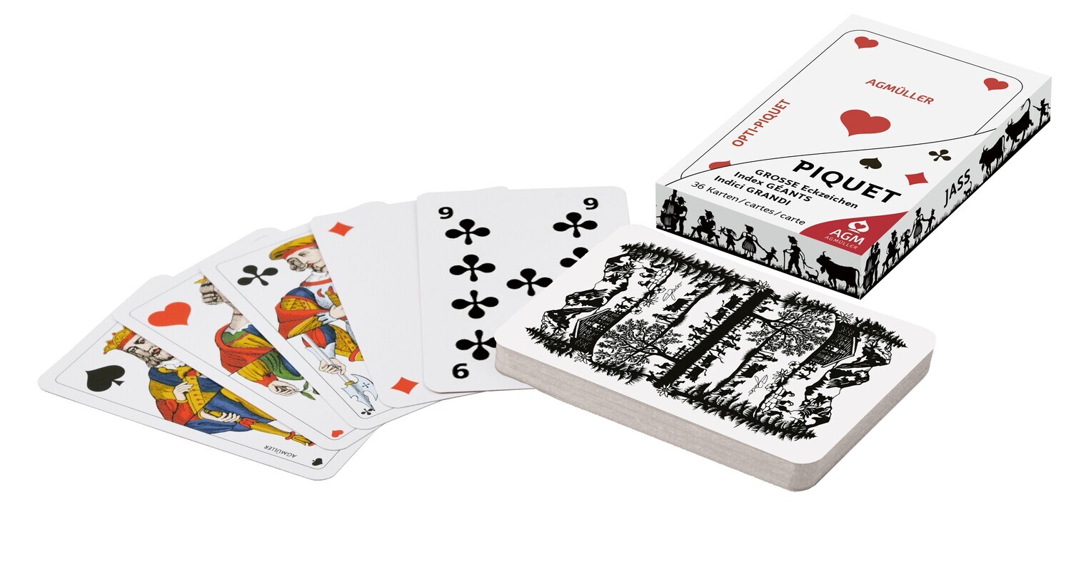 Scherenschnitt-Jass im Kartonfaltetui (französisch)