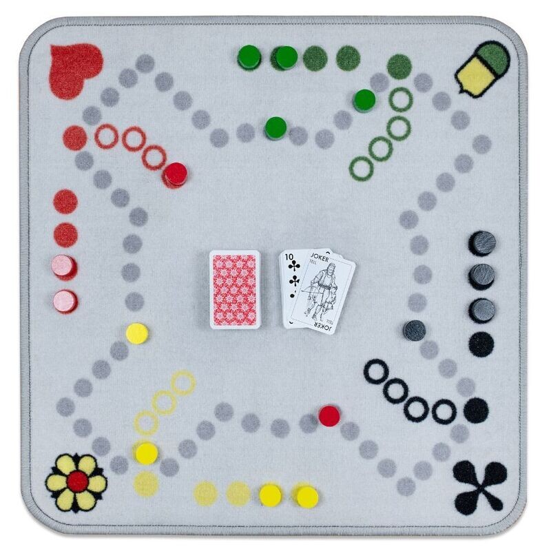 Dog Jassteppich mit Jasskarten und extra grossen Spielsteinen