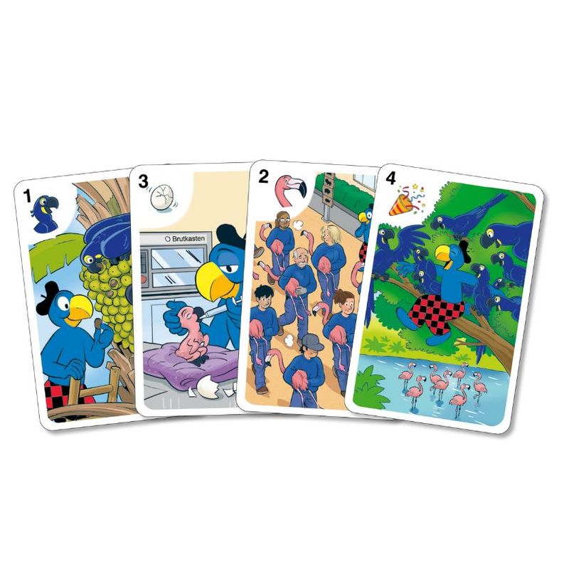 Quartett Globi und die Papageien