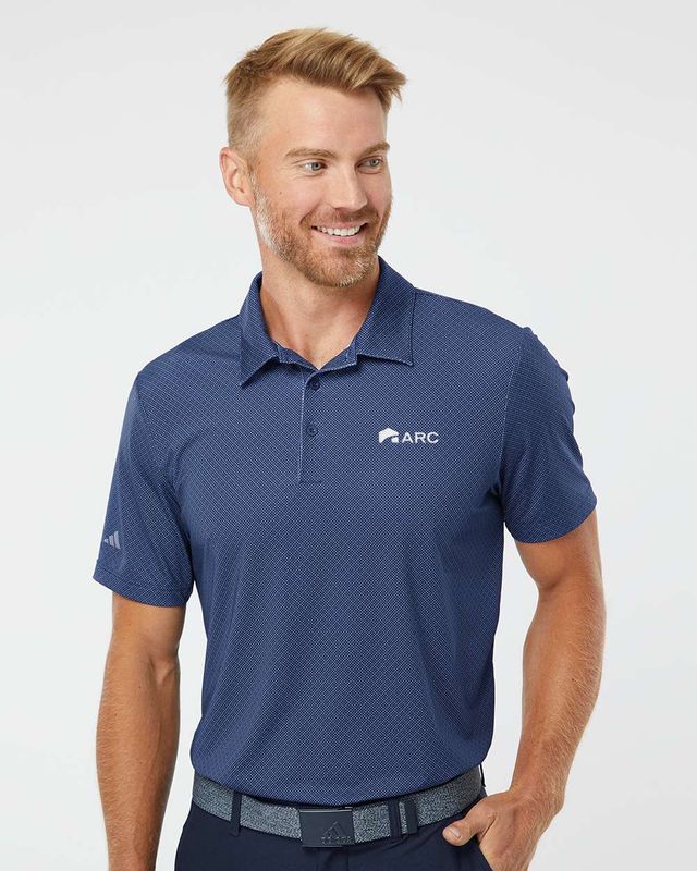 Men&#39;s Adidas Blue Diamond Dot Print Polo