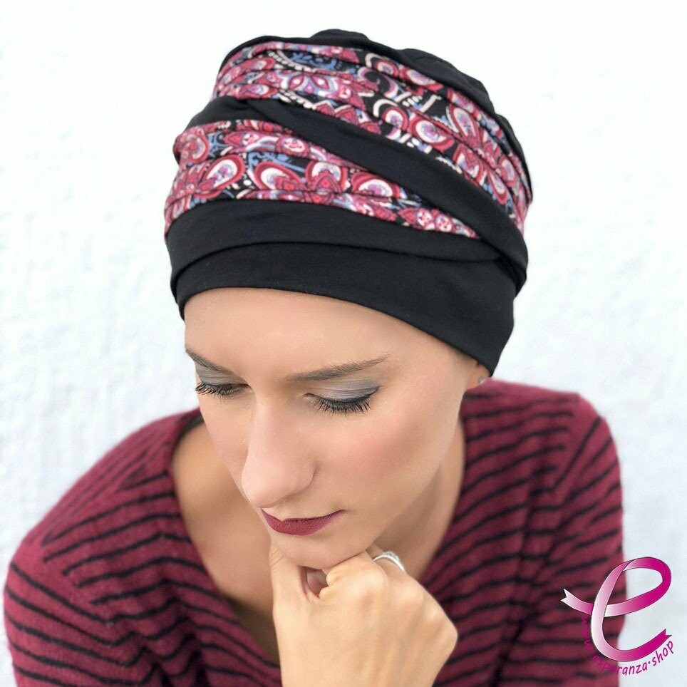 Turban DORIS Noir Fleuri