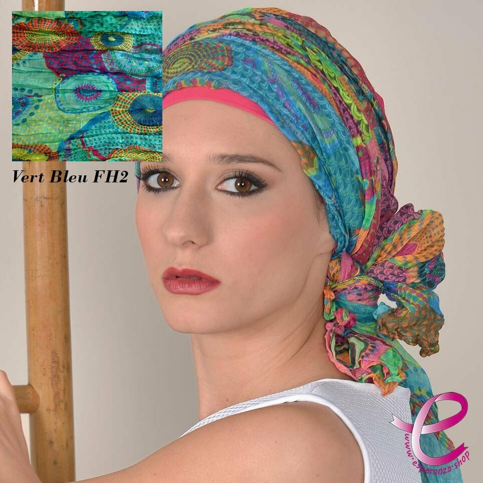 Foulard HIPPIE Vert/Bleu